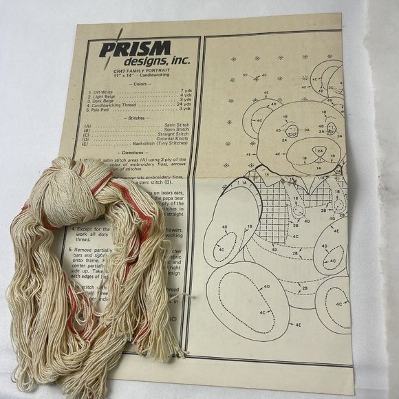 Vintage Prism Designs Horizons Family Portrait Padded Teddy Bears Sampler 11x14 - Picture 6 of 9